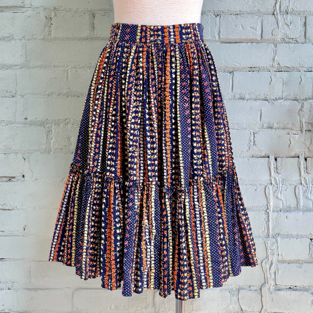 Vintage Floral Tiered Prairie Skirt